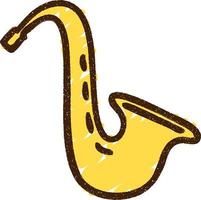 dessin à la craie de saxophone vecteur