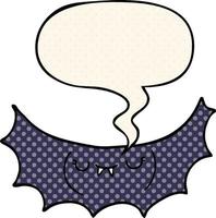 chauve-souris vampire de dessin animé et bulle de dialogue dans le style de la bande dessinée vecteur