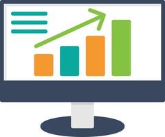icône plate de croissance lcd vecteur