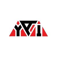 création de logo de lettre triangle yai avec forme de triangle. monogramme de conception de logo triangle yai. modèle de logo vectoriel triangle yai avec couleur rouge. logo triangulaire yai logo simple, élégant et luxueux. oui
