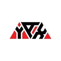 création de logo de lettre triangle yax avec forme de triangle. monogramme de conception de logo triangle yax. modèle de logo vectoriel triangle yax avec couleur rouge. logo triangulaire yax logo simple, élégant et luxueux. yax