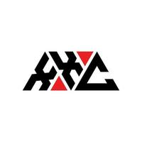 création de logo de lettre triangle xxc avec forme de triangle. monogramme de conception de logo triangle xxc. modèle de logo vectoriel triangle xxc avec couleur rouge. logo triangulaire xxc logo simple, élégant et luxueux. xxc