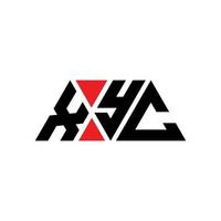 création de logo de lettre triangle xyc avec forme de triangle. monogramme de conception de logo triangle xyc. modèle de logo vectoriel triangle xyc avec couleur rouge. logo triangulaire xyc logo simple, élégant et luxueux. xyc