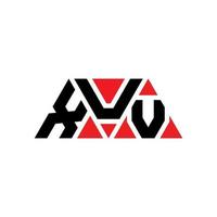 création de logo de lettre triangle xuv avec forme de triangle. monogramme de conception de logo xuv triangle. modèle de logo vectoriel triangle xuv avec couleur rouge. logo triangulaire xuv logo simple, élégant et luxueux. xuv