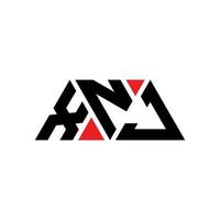 création de logo de lettre triangle xnj avec forme de triangle. monogramme de conception de logo triangle xnj. modèle de logo vectoriel triangle xnj avec couleur rouge. logo triangulaire xnj logo simple, élégant et luxueux. xnj