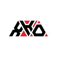 création de logo de lettre triangle xko avec forme de triangle. monogramme de conception de logo triangle xko. modèle de logo vectoriel triangle xko avec couleur rouge. logo triangulaire xko logo simple, élégant et luxueux. xko