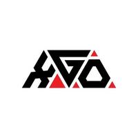 création de logo de lettre triangle xgo avec forme de triangle. monogramme de conception de logo triangle xgo. modèle de logo vectoriel triangle xgo avec couleur rouge. logo triangulaire xgo logo simple, élégant et luxueux. xgo