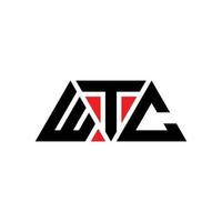 création de logo de lettre triangle wtc avec forme de triangle. monogramme de conception de logo triangle wtc. modèle de logo vectoriel triangle wtc avec couleur rouge. logo triangulaire wtc logo simple, élégant et luxueux. WC