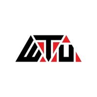 création de logo de lettre triangle wtu avec forme de triangle. monogramme de conception de logo triangle wtu. modèle de logo vectoriel triangle wtu avec couleur rouge. wtu logo triangulaire logo simple, élégant et luxueux. wtu