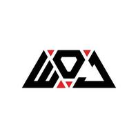 création de logo de lettre triangle woj avec forme de triangle. monogramme de conception de logo triangle woj. modèle de logo vectoriel triangle woj avec couleur rouge. logo triangulaire woj logo simple, élégant et luxueux