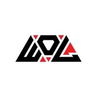 création de logo de lettre triangle wol avec forme de triangle. monogramme de conception de logo wol triangle. modèle de logo vectoriel wol triangle avec couleur rouge. wol logo triangulaire logo simple, élégant et luxueux. wol