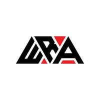 création de logo de lettre triangle wra avec forme de triangle. monogramme de conception de logo triangle wra. modèle de logo vectoriel triangle wra avec couleur rouge. wra logo triangulaire logo simple, élégant et luxueux. wra