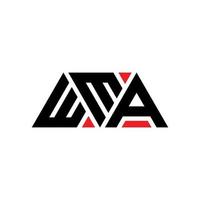 création de logo de lettre triangle wma avec forme de triangle. monogramme de conception de logo triangle wma. modèle de logo vectoriel triangle wma avec couleur rouge. wma logo triangulaire logo simple, élégant et luxueux. wma