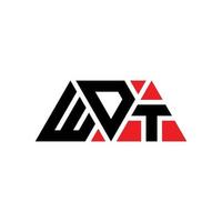 création de logo de lettre triangle wdt avec forme de triangle. monogramme de conception de logo triangle wdt. modèle de logo vectoriel triangle wdt avec couleur rouge. logo triangulaire wdt logo simple, élégant et luxueux. wdt