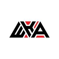 création de logo de lettre triangle wka avec forme de triangle. monogramme de conception de logo triangle wka. modèle de logo vectoriel triangle wka avec couleur rouge. wka logo triangulaire logo simple, élégant et luxueux. wka