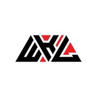 création de logo de lettre triangle wkl avec forme de triangle. monogramme de conception de logo triangle wkl. modèle de logo vectoriel triangle wkl avec couleur rouge. wkl logo triangulaire logo simple, élégant et luxueux. semaine