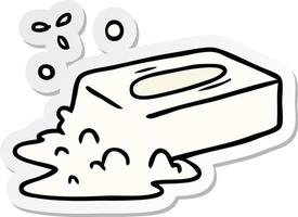 autocollant dessin animé doodle d'un savon bouillonnant vecteur