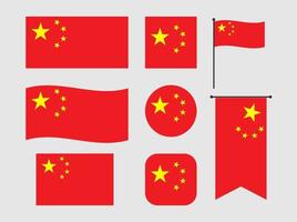 pack de drapeau de la chine vecteur