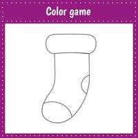 coloriage de chaussettes pour l'éducation et l'activité des enfants. bagage. illustration vectorielle noir et blanc sur fond blanc vecteur