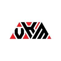 création de logo de lettre triangle vkm avec forme de triangle. monogramme de conception de logo triangle vkm. modèle de logo vectoriel triangle vkm avec couleur rouge. logo triangulaire vkm logo simple, élégant et luxueux. vkm