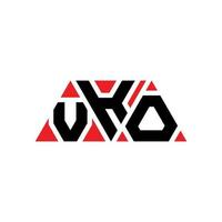 création de logo de lettre triangle vko avec forme de triangle. monogramme de conception de logo triangle vko. modèle de logo vectoriel vko triangle avec couleur rouge. logo triangulaire vko logo simple, élégant et luxueux. vko