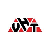 création de logo de lettre triangle vht avec forme de triangle. monogramme de conception de logo triangle vht. modèle de logo vectoriel triangle vht avec couleur rouge. logo triangulaire vht logo simple, élégant et luxueux. vht