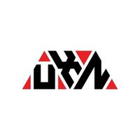 création de logo de lettre triangle uxn avec forme de triangle. monogramme de conception de logo triangle uxn. modèle de logo vectoriel triangle uxn avec couleur rouge. logo triangulaire uxn logo simple, élégant et luxueux. uxn