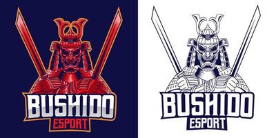 création de mascotte de logo bushido esport vecteur