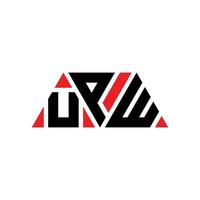 création de logo de lettre triangle upw avec forme de triangle. monogramme de conception de logo triangle upw. modèle de logo vectoriel triangle upw avec couleur rouge. logo triangulaire upw logo simple, élégant et luxueux. upw