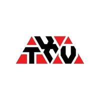 création de logo de lettre triangle txv avec forme de triangle. monogramme de conception de logo triangle txv. modèle de logo vectoriel triangle txv avec couleur rouge. logo triangulaire txv logo simple, élégant et luxueux. txv