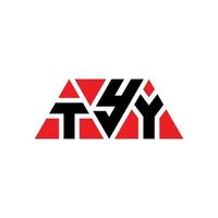 création de logo de lettre triangle tyy avec forme de triangle. monogramme de conception de logo triangle tyy. modèle de logo vectoriel triangle tyy avec couleur rouge. tyy logo triangulaire logo simple, élégant et luxueux. tyy