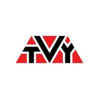 création de logo de lettre triangle tvy avec forme de triangle. monogramme de conception de logo triangle tvy. modèle de logo vectoriel triangle tvy avec couleur rouge. logo triangulaire tvy logo simple, élégant et luxueux. télévision