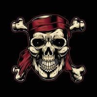 la folie du roi des pirates. conception d'illustration de crâne.