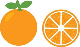 icône de fruits orange sur fond blanc. signe de tranche d'orange. symbole de paix orange. fruits bio. style plat. vecteur