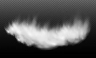 nébulosité vectorielle blanche, brouillard ou fumée sur fond quadrillé foncé. vecteur