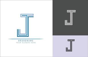 logo lettre j de l'alphabet monogramme, adapté aux logos, titres et en-têtes vecteur