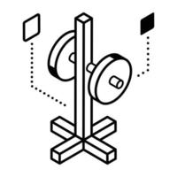 icône isométrique moderne du support d'haltères vecteur