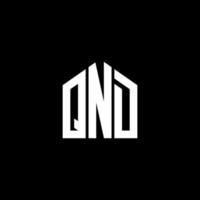création de logo de lettre qnd sur fond noir. qnd concept de logo de lettre initiales créatives. conception de lettre qnd. vecteur