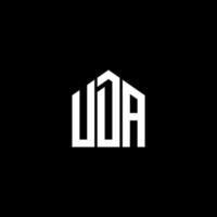 conception de lettre uda. création de logo de lettre uda sur fond noir. concept de logo de lettre initiales créatives uda. conception de lettre uda. création de logo de lettre uda sur fond noir. tu vecteur
