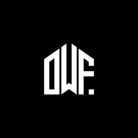 création de logo de lettre owf sur fond noir. owf concept de logo de lettre initiales créatives. conception de lettre owf. vecteur