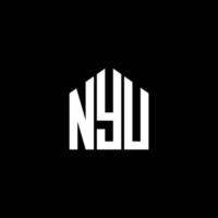 création de logo de lettre nyu sur fond noir. concept de logo de lettre initiales créatives nyu. conception de lettre nyu. vecteur