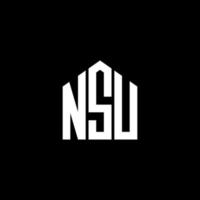 création de logo de lettre nsu sur fond noir. concept de logo de lettre initiales créatives nsu. conception de lettre nsu. vecteur