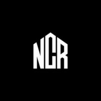 création de logo de lettre ncr sur fond noir. concept de logo de lettre initiales créatives ncr. conception de lettre ncr. vecteur