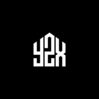 création de logo de lettre yzx sur fond noir. concept de logo de lettre initiales créatives yzx. conception de lettre yzx. vecteur