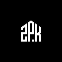 création de logo de lettre zpk sur fond noir. concept de logo de lettre initiales créatives zpk. conception de lettre zpk. vecteur