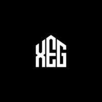 création de logo de lettre xeg sur fond noir. concept de logo de lettre initiales créatives xeg. conception de lettre xeg. vecteur