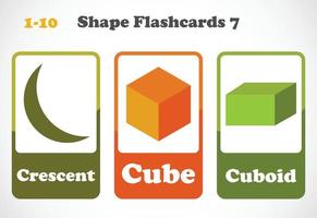 flashcards de formes géométriques pour les enfants. matériel pédagogique pour les enfants. apprendre les formes vecteur