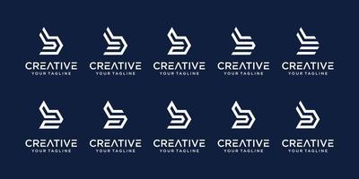 ensemble de modèle de logo abstrait lettre initiale b. icônes pour les affaires de la mode, du numérique, de la technologie, vecteur