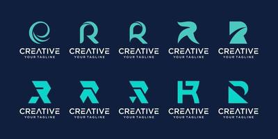 ensemble de modèle de logo monogramme lettre initiale r rr. icônes pour les affaires de la mode, des affaires, du conseil, de la technologie numérique.