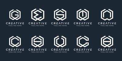 ensemble de modèle de conception de logo initial w monogramme créatif. icônes pour les affaires de la mode, du sport, du numérique, de la technologie, simples. vecteur